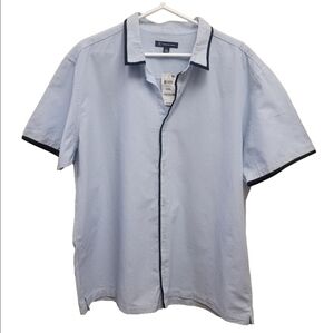 NWT Men's INC International Concepts Baby Blue Button Down Short Sleeve Shirt